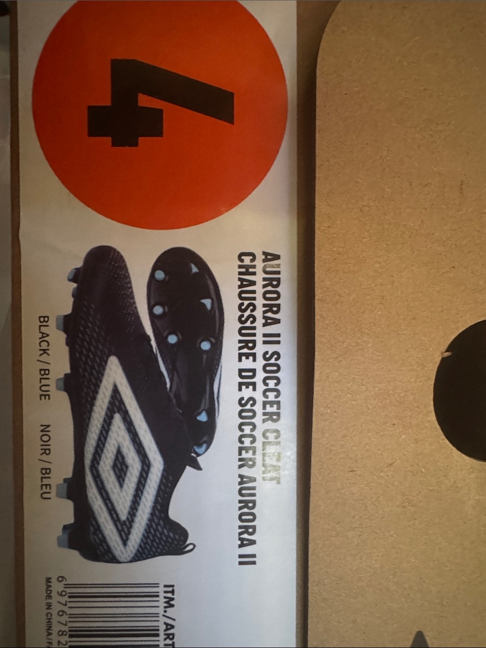 Umbro Kids Soccer Cleats in Black and Blue